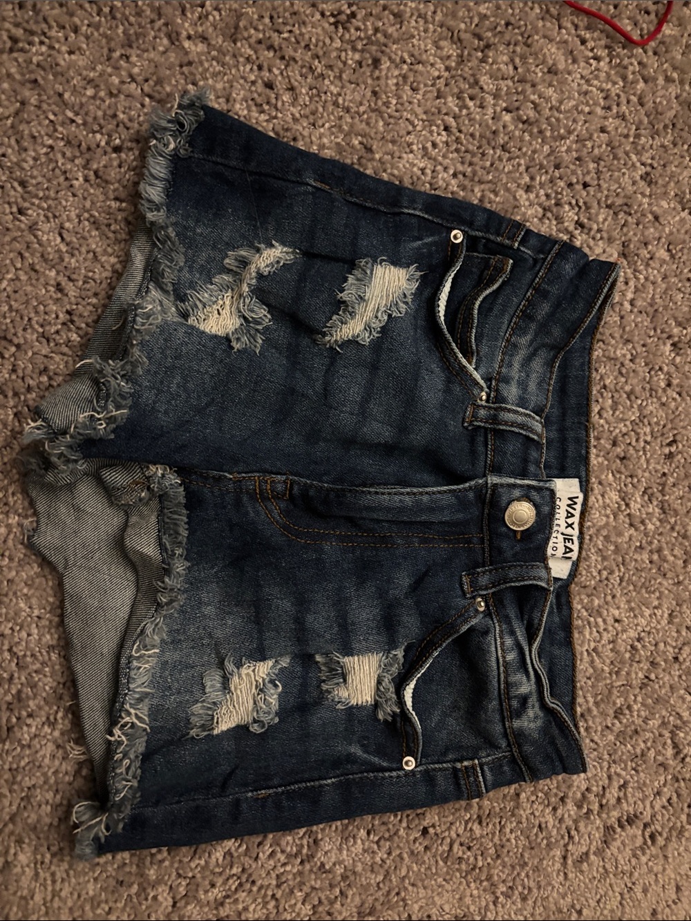 Y2K Wax Jean Dark Blue Denim Shorts